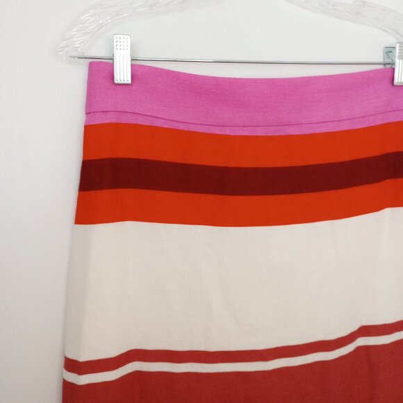Ann Taylor Striped Linen-Blend Midi Skirt - Picture 5 of 13